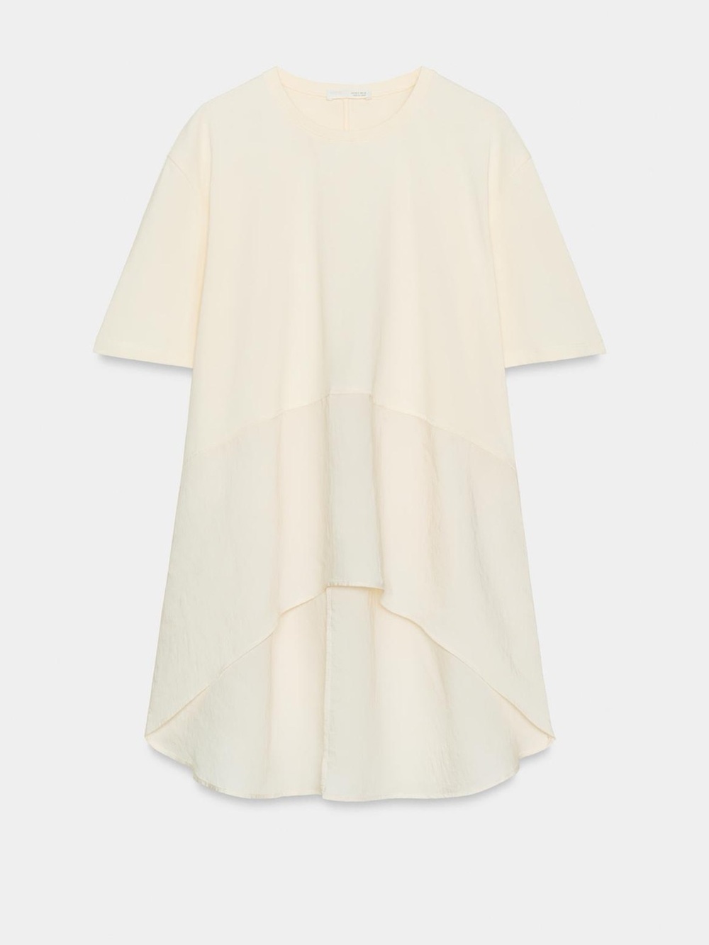 Zara Cream Layered High-Low Tunic Top